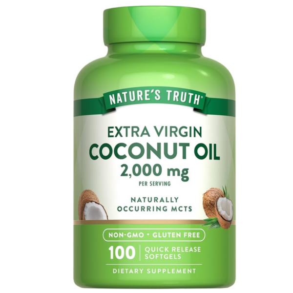 Coconut Oil Naturally Occurring MCTs 2000 Mg 100 Softgels