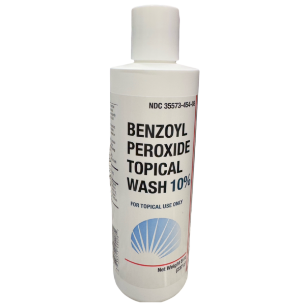 Benzoyl peroxide topical 10% wash