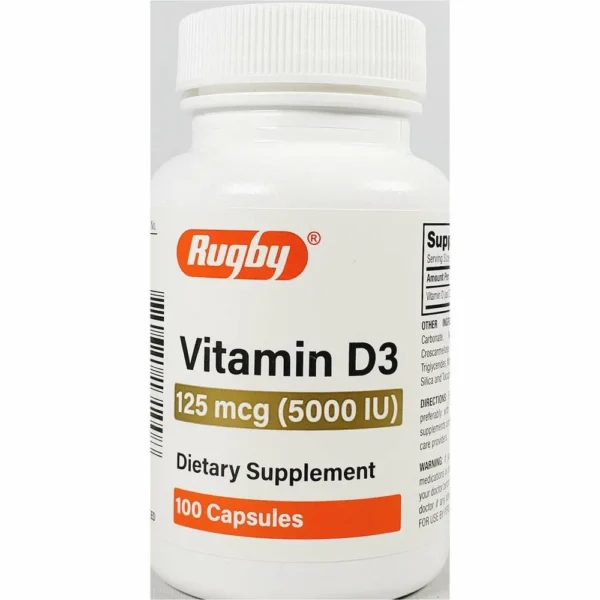 Vitamin D3 (5000 IU) - 100 Capsules