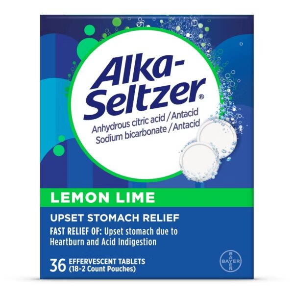 Alka-Seltzer- Antacid & Pain Relief, lemon lime (36 Tablets)