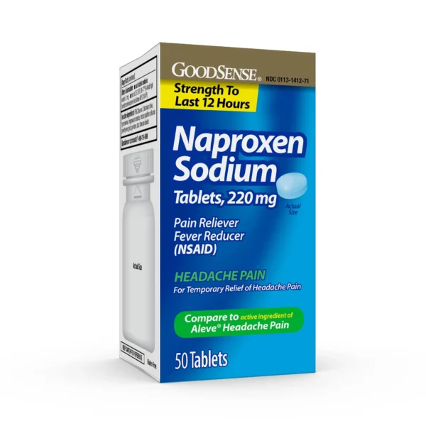 Naproxen Sodium Pain & Fever Reliever, 220 mg, 50 Caplets