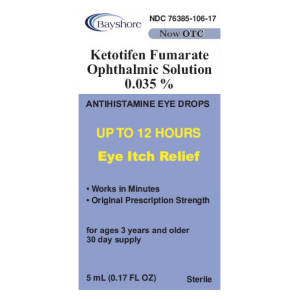 Ketotifen Fumarate Ophthalmic Solution 0.035% Eye Itch Relief